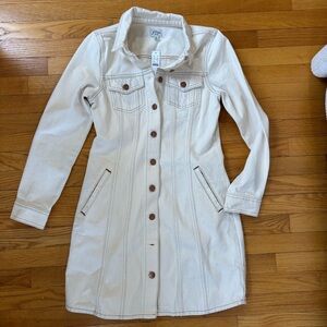 J. Crew Cream Denim Button Down Dress